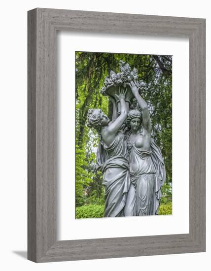 Cast iron allegories in City Hall Garden, Epernay, Champagne, France-Lisa S. Engelbrecht-Framed Photographic Print