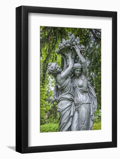 Cast iron allegories in City Hall Garden, Epernay, Champagne, France-Lisa S. Engelbrecht-Framed Photographic Print