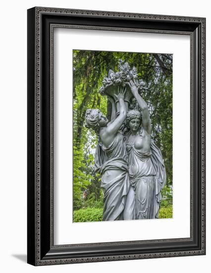 Cast iron allegories in City Hall Garden, Epernay, Champagne, France-Lisa S. Engelbrecht-Framed Photographic Print