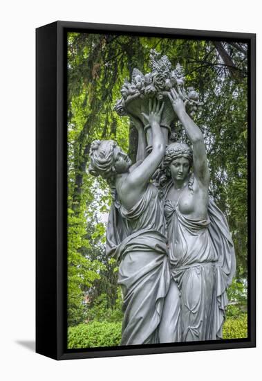 Cast iron allegories in City Hall Garden, Epernay, Champagne, France-Lisa S. Engelbrecht-Framed Premier Image Canvas