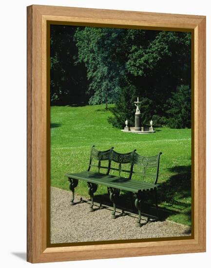 Cast Iron Bench and Fountain-Karl Friedrich Schinkel-Framed Premier Image Canvas