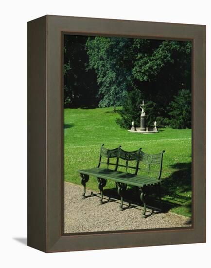 Cast Iron Bench and Fountain-Karl Friedrich Schinkel-Framed Premier Image Canvas