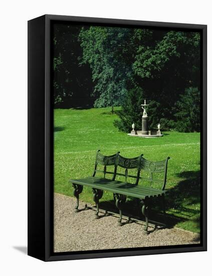 Cast Iron Bench and Fountain-Karl Friedrich Schinkel-Framed Premier Image Canvas