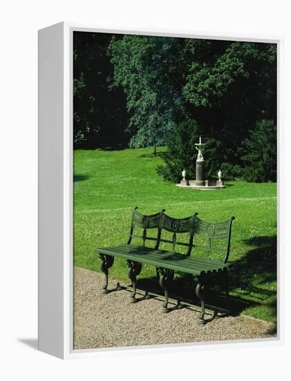 Cast Iron Bench and Fountain-Karl Friedrich Schinkel-Framed Premier Image Canvas