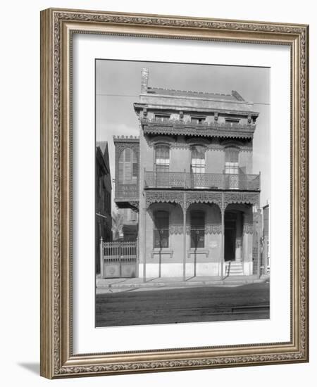 Cast iron grillwork house near Lee Circle on Saint Charles Avenue, New Orleans, Louisiana, 1936-Walker Evans-Framed Photographic Print