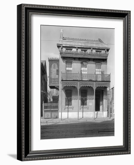 Cast iron grillwork house near Lee Circle on Saint Charles Avenue, New Orleans, Louisiana, 1936-Walker Evans-Framed Photographic Print