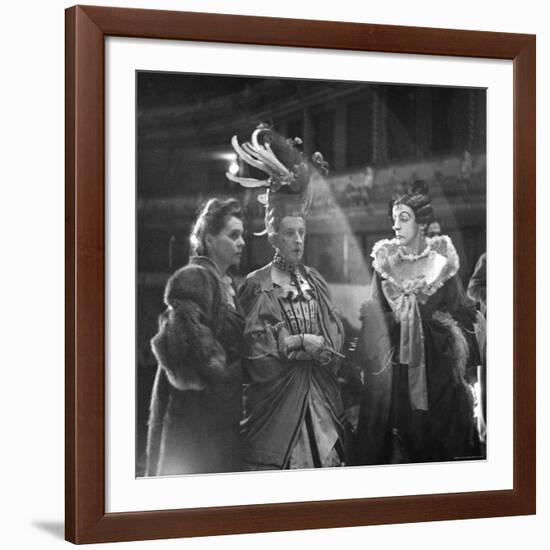 Cast Members Frederick Ashton and Robert Helpmann During a Dress Rehearsal of Ballet "Cinderella"-William Sumits-Framed Premium Photographic Print