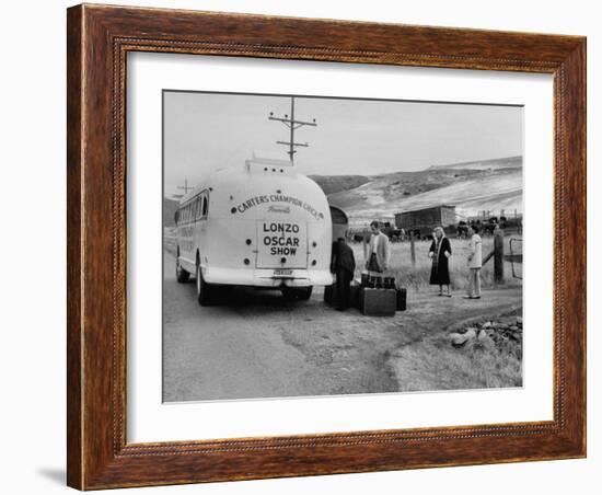 Cast Members of the Grand Ole Opry Loading onto a Bus During their Tour-Yale Joel-Framed Photographic Print