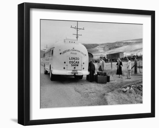 Cast Members of the Grand Ole Opry Loading onto a Bus During their Tour-Yale Joel-Framed Photographic Print