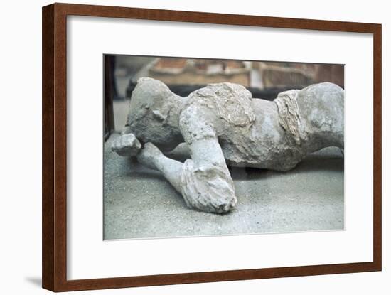 Cast of a victim of the eruption of Vesuvius, 1st century-Unknown-Framed Giclee Print