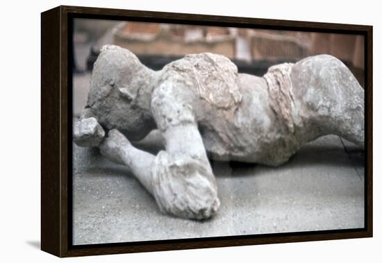 Cast of a young woman who died in the eruption of Vesuvius, 1st century-Unknown-Framed Premier Image Canvas