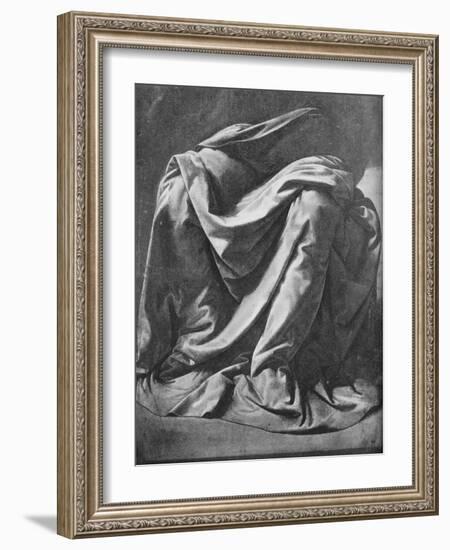 'Cast of Drapery for the Legs of a Seated Figure', 1470-1484 (1945)-Leonardo Da Vinci-Framed Giclee Print