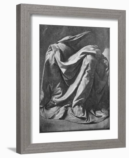 'Cast of Drapery for the Legs of a Seated Figure', 1470-1484 (1945)-Leonardo Da Vinci-Framed Giclee Print