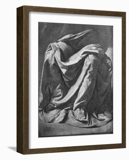 'Cast of Drapery for the Legs of a Seated Figure', 1470-1484 (1945)-Leonardo Da Vinci-Framed Giclee Print