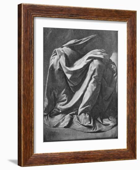 'Cast of Drapery for the Legs of a Seated Figure', 1470-1484 (1945)-Leonardo Da Vinci-Framed Giclee Print