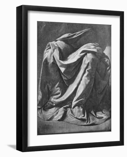 'Cast of Drapery for the Legs of a Seated Figure', 1470-1484 (1945)-Leonardo Da Vinci-Framed Giclee Print