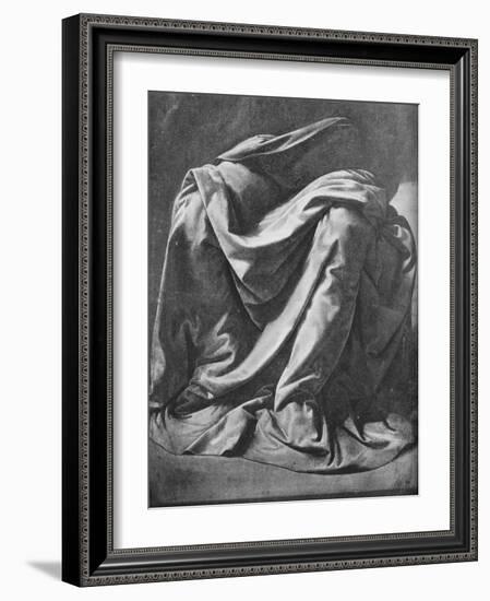 'Cast of Drapery for the Legs of a Seated Figure', 1470-1484 (1945)-Leonardo Da Vinci-Framed Giclee Print