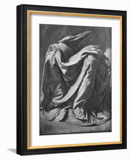 'Cast of Drapery for the Legs of a Seated Figure', 1470-1484 (1945)-Leonardo Da Vinci-Framed Giclee Print