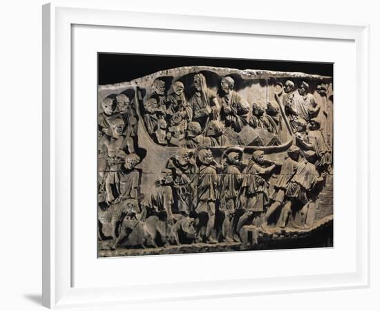 Cast of Trajan's Column, Detail of Departure of Troops to Dacian War-null-Framed Giclee Print