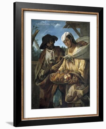 Casta Paintings, Mixed Race Family in Mexico-Miguel Cabrera-Framed Art Print