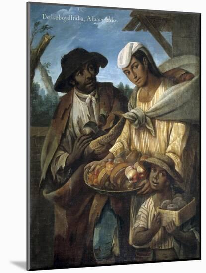 Casta Paintings, Mixed Race Family in Mexico-Miguel Cabrera-Mounted Art Print