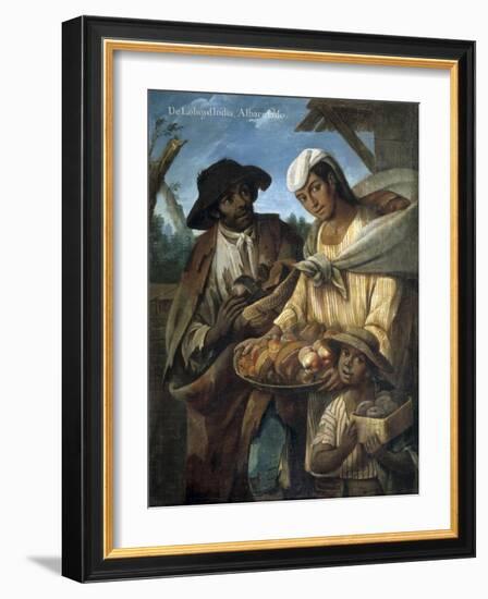 Casta Paintings, Mixed Race Family in Mexico-Miguel Cabrera-Framed Art Print