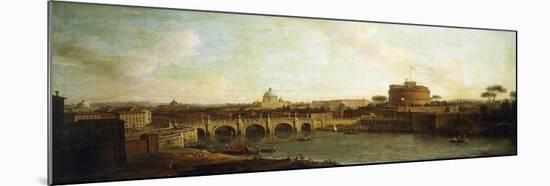 Castel Sant'Angelo and Ponte Sant'Angelo, Rome-Antonio Joli-Mounted Giclee Print