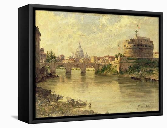 Castel Sant'Angelo and St. Peter's from the Tiber-Antonietta Brandeis-Framed Premier Image Canvas