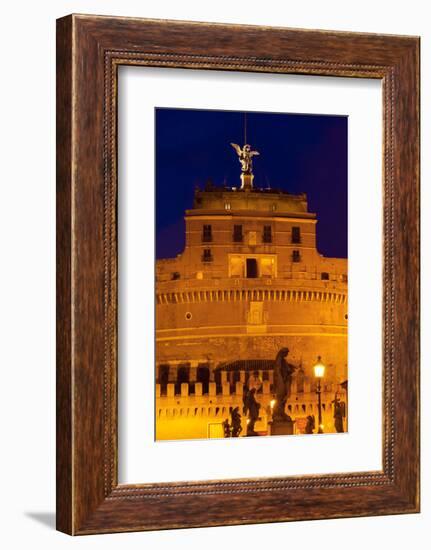 Castel Sant'Angelo and Statues of Ponte Sant'Angelo, UNESCO World Heritage Site, Rome, Lazio, Italy-Nico Tondini-Framed Photographic Print