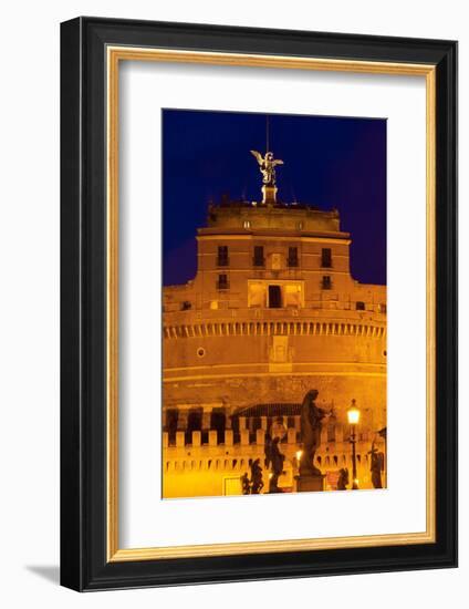 Castel Sant'Angelo and Statues of Ponte Sant'Angelo, UNESCO World Heritage Site, Rome, Lazio, Italy-Nico Tondini-Framed Photographic Print