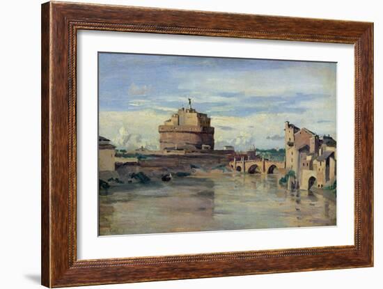 Castel Sant' Angelo and the River Tiber, Rome-Jean-Baptiste-Camille Corot-Framed Giclee Print