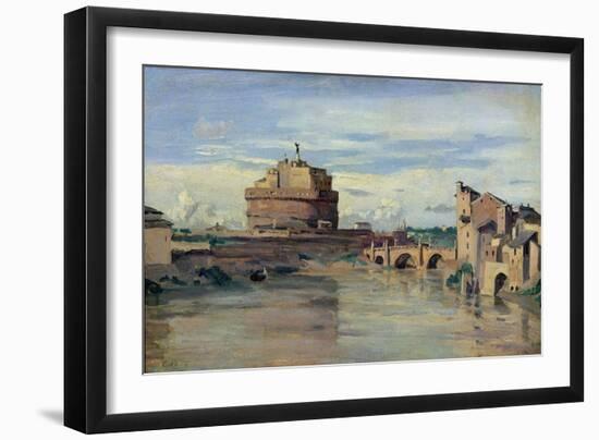 Castel Sant' Angelo and the River Tiber, Rome-Jean-Baptiste-Camille Corot-Framed Giclee Print