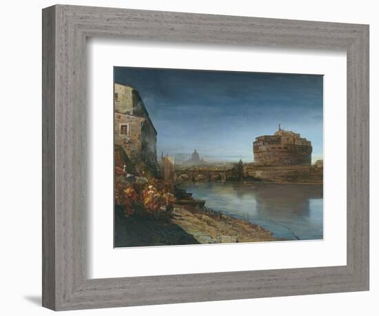 Castel Sant' Angelo at Dusk, 1882-Oswald Achenbach-Framed Giclee Print
