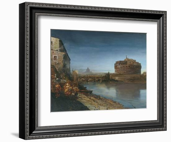 Castel Sant' Angelo at Dusk, 1882-Oswald Achenbach-Framed Giclee Print