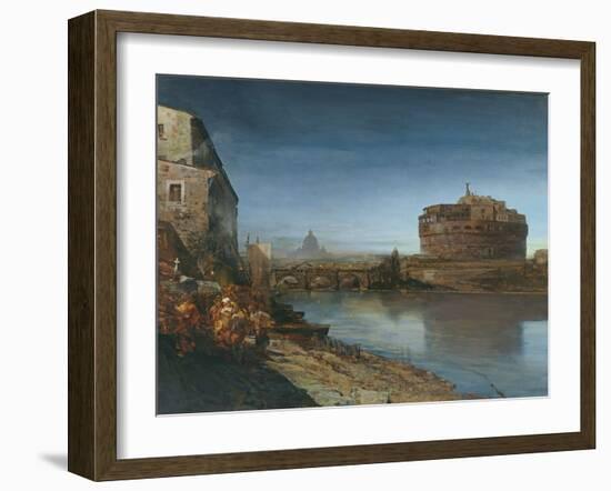 Castel Sant' Angelo at Dusk, 1882-Oswald Achenbach-Framed Giclee Print