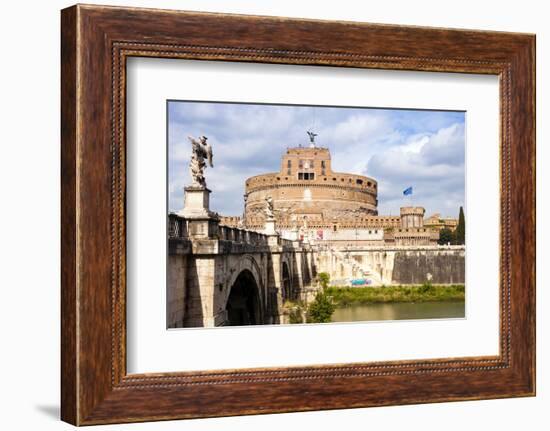 Castel Sant'Angelo, Ponte Sant'Angelo and Tiber River, UNESCO World Heritage Site, Rome, Lazio-Nico Tondini-Framed Photographic Print