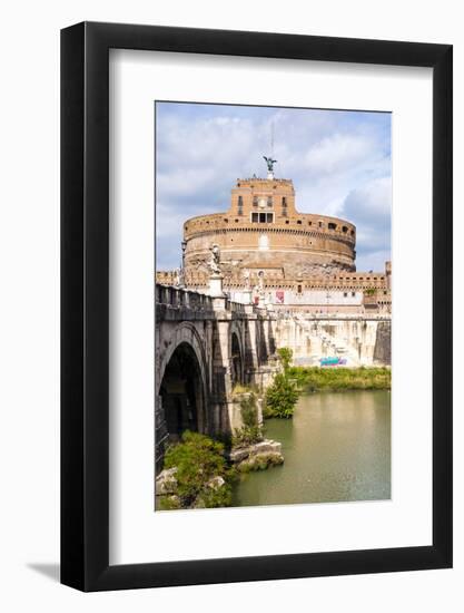 Castel Sant'Angelo, Ponte Sant'Angelo and Tiber River, UNESCO World Heritage Site, Rome, Lazio-Nico Tondini-Framed Photographic Print
