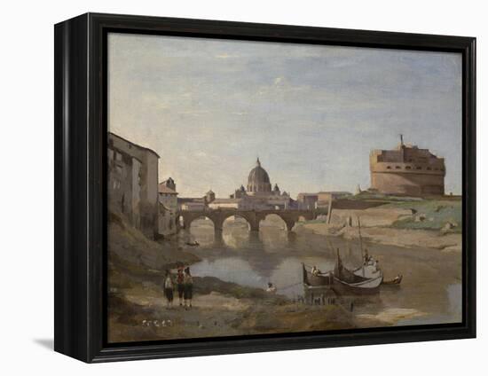 Castel Sant'angelo, Rome, C.1830-32 (Oil on Canvas)-Jean Baptiste Camille Corot-Framed Premier Image Canvas