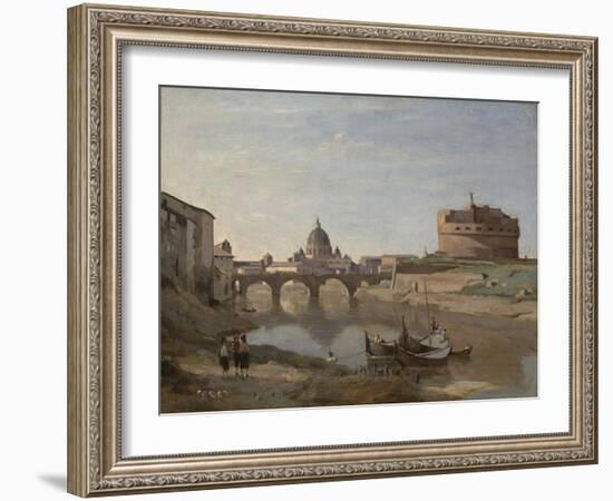 Castel Sant'angelo, Rome, C.1830-32 (Oil on Canvas)-Jean Baptiste Camille Corot-Framed Giclee Print