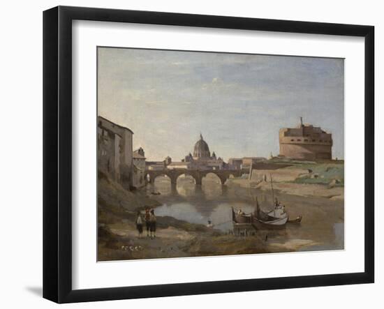 Castel Sant'angelo, Rome, C.1830-32 (Oil on Canvas)-Jean Baptiste Camille Corot-Framed Giclee Print