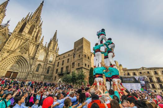 Castellers or Human Tower Exhibiting in Front of the Cathedral, Barcelona,  Catalonia, Spain' Photographic Print - Stefano Politi Markovina | Art.com