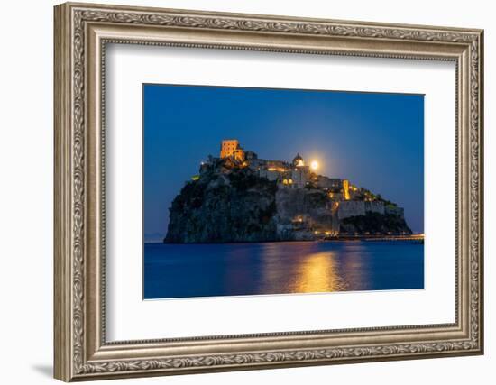Castello Aragonese at dusk, Island of Ischia, Campania, Italy, Europe-Neil Farrin-Framed Photographic Print
