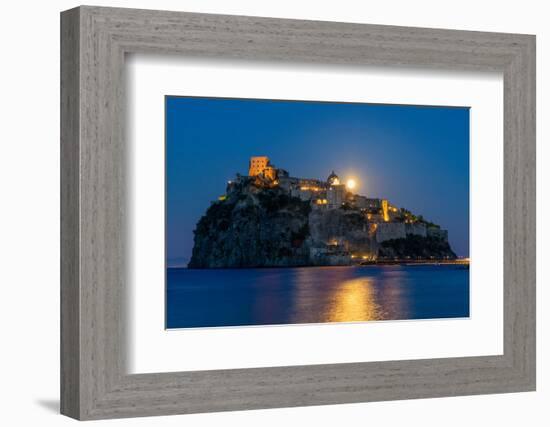 Castello Aragonese at dusk, Island of Ischia, Campania, Italy, Europe-Neil Farrin-Framed Photographic Print