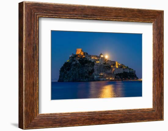 Castello Aragonese at dusk, Island of Ischia, Campania, Italy, Europe-Neil Farrin-Framed Photographic Print