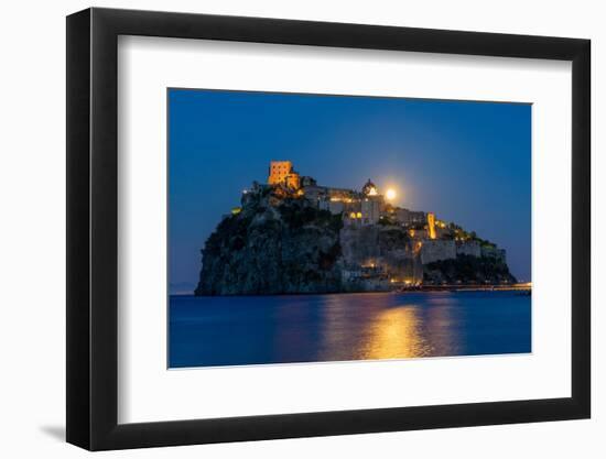 Castello Aragonese at dusk, Island of Ischia, Campania, Italy, Europe-Neil Farrin-Framed Photographic Print