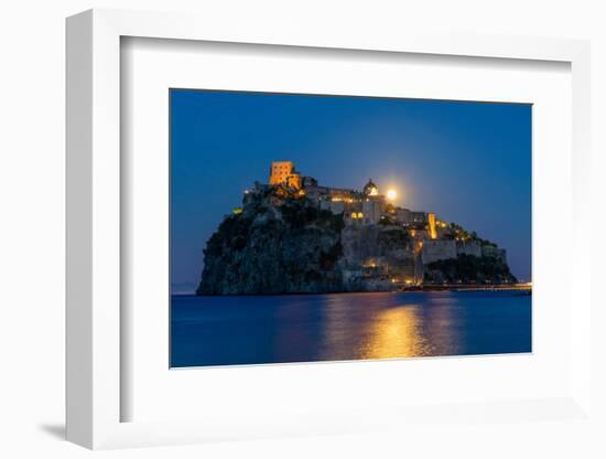 Castello Aragonese at dusk, Island of Ischia, Campania, Italy, Europe-Neil Farrin-Framed Photographic Print