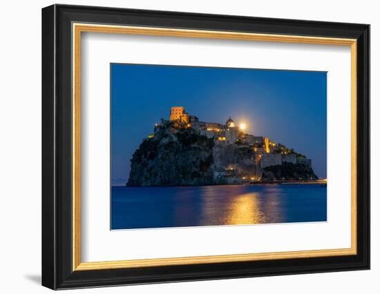 Castello Aragonese at dusk, Island of Ischia, Campania, Italy, Europe-Neil Farrin-Framed Photographic Print