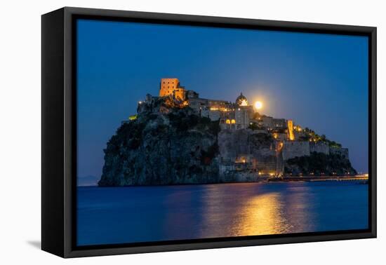 Castello Aragonese at dusk, Island of Ischia, Campania, Italy, Europe-Neil Farrin-Framed Premier Image Canvas