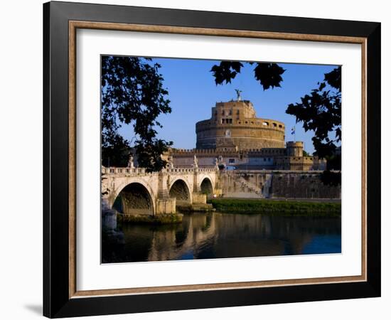 Castello Sant Angelo and River Tiber, Rome, Lazio, Italy, Europe-Charles Bowman-Framed Photographic Print