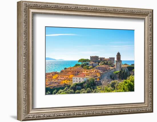 Castiglione Della Pescaia, Old Town and Sea. Maremma Tuscany, Italy-StevanZZ-Framed Photographic Print